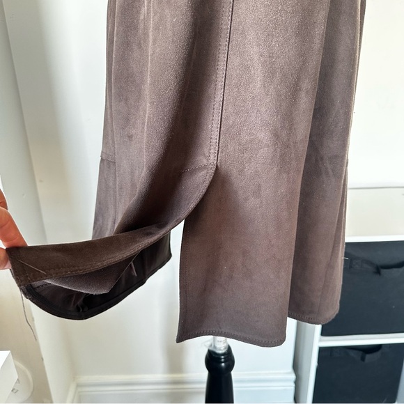 Melanie Lyne Brown Faux Suede Longline Vest Size 2 (Fits Larger) - Picture 5 of 11